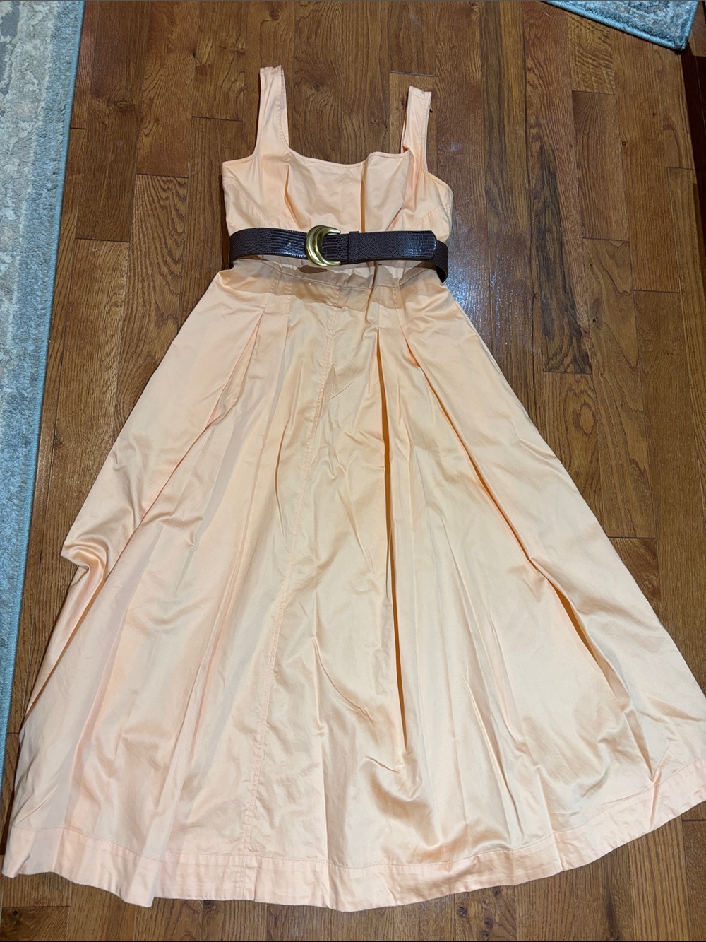 Donna Karen Peach A-Line Dress with Belt